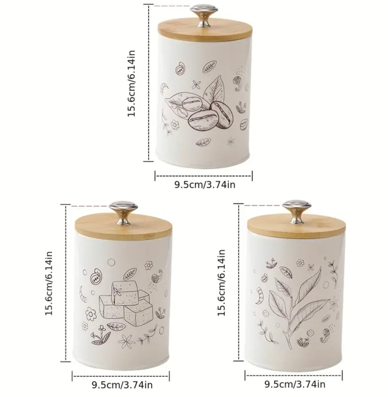 Zenora 3-Piece Bamboo Storage Jar Set