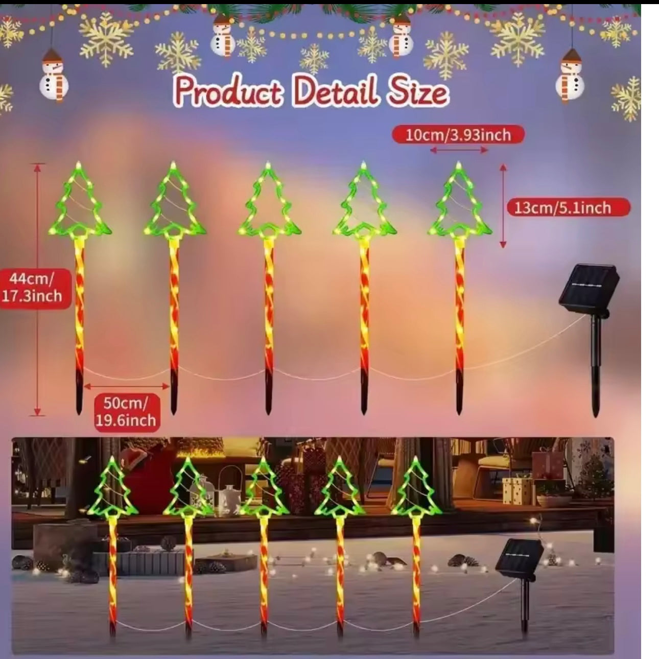 Zenora Solar LED Christmas Ground Lamp Set