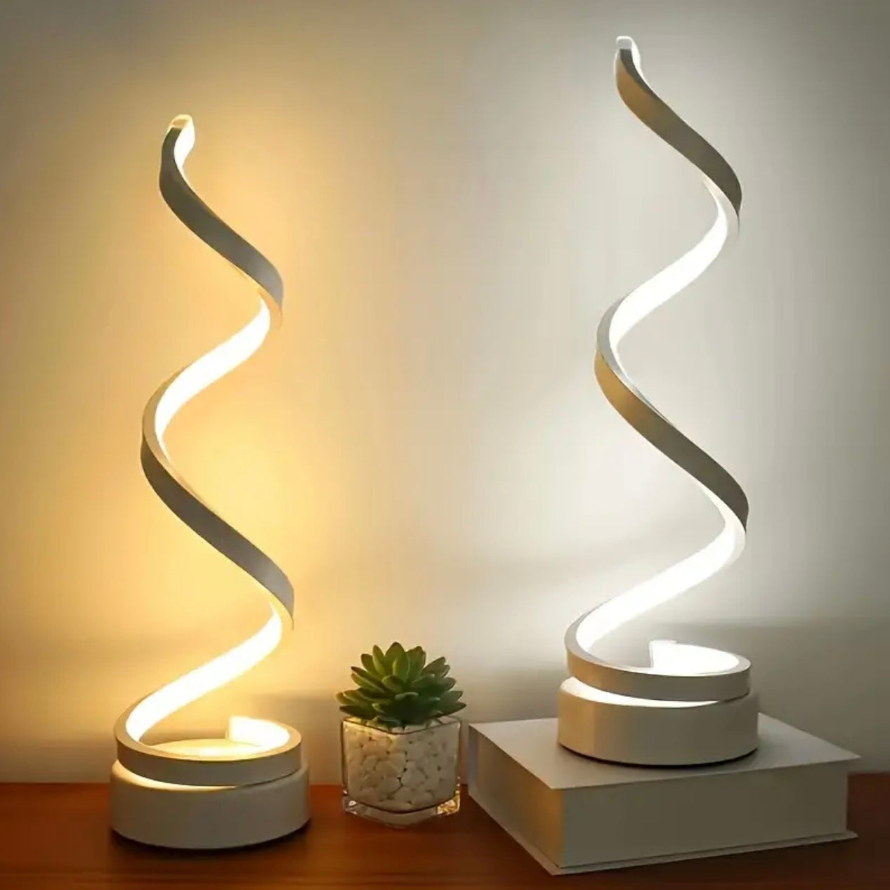 Zenora 2pcs Modern Spiral LED Table Lamps