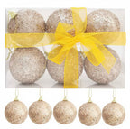 Zenora Champagne Gold Glitter Christmas Balls