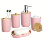 Zenora 5-Piece Plastic Rattan Bathroom Accessory Set
