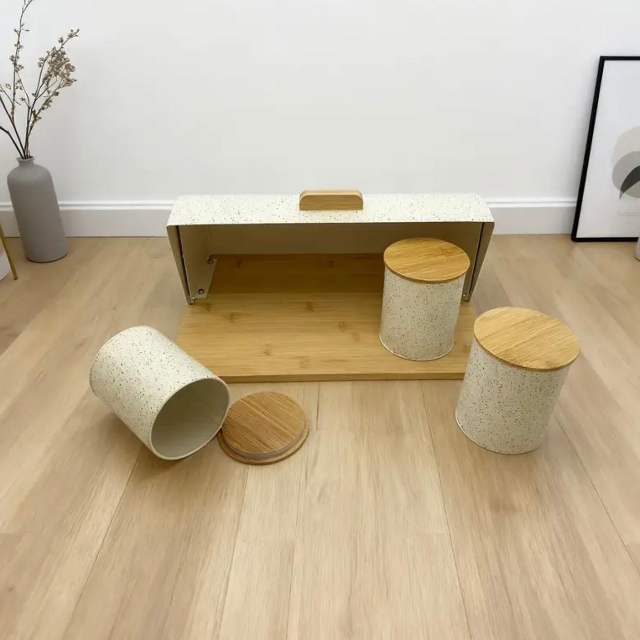 Zenora Bamboo & Iron Flip-Top Storage Box Set