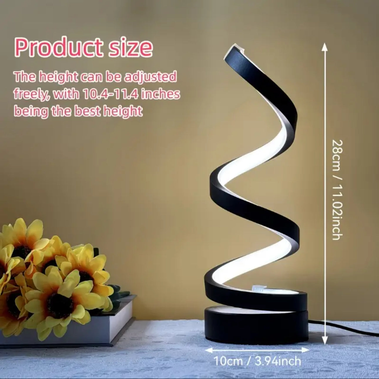 Zenora 2pcs Modern Spiral LED Table Lamps