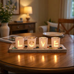 Zenora Wooden & Glass Letter Candle Holder