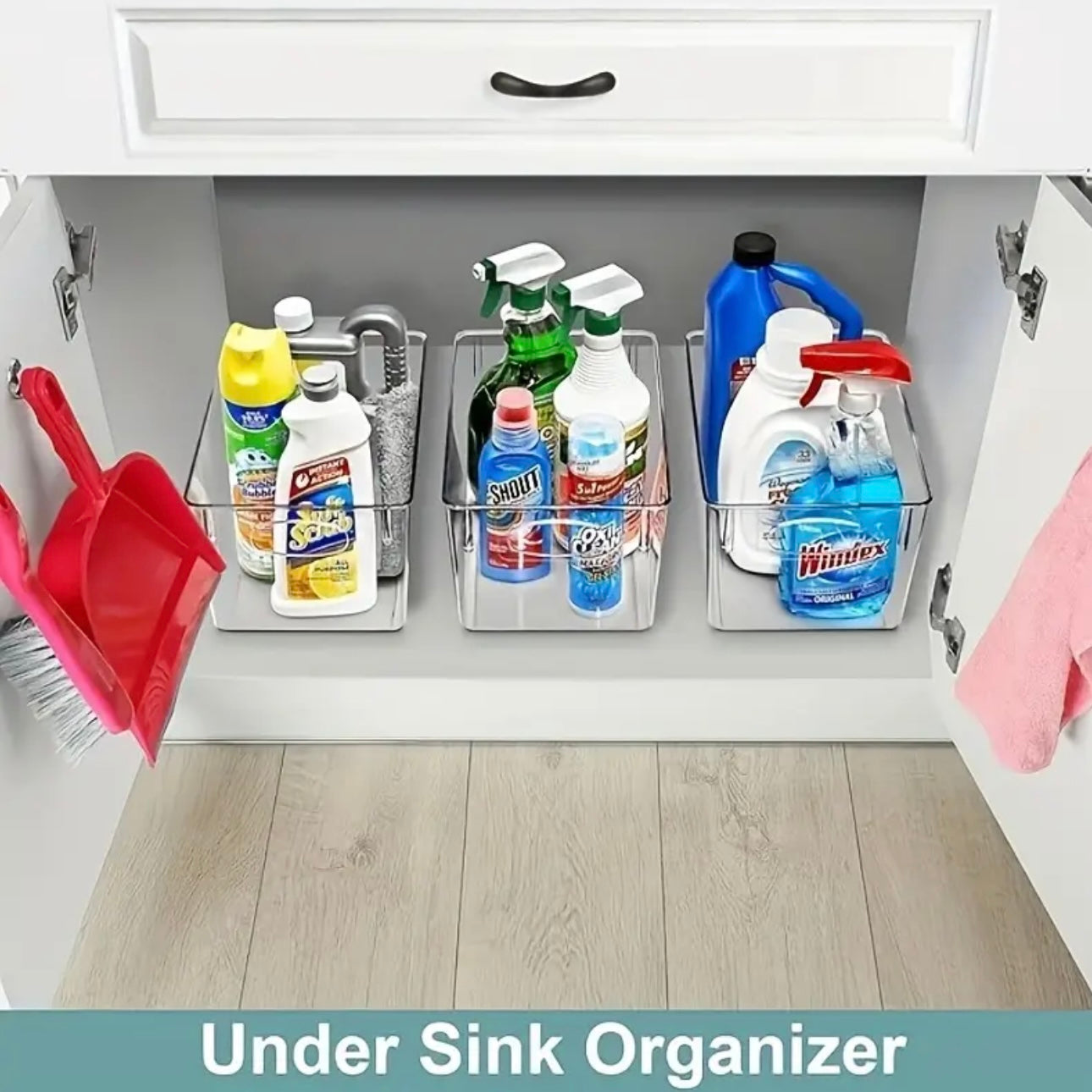 Zenora 4pcs Clear Drawer Organizer Bins