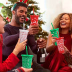 Zenora 5-Piece Reusable Christmas Coffee Cup Set with Lids