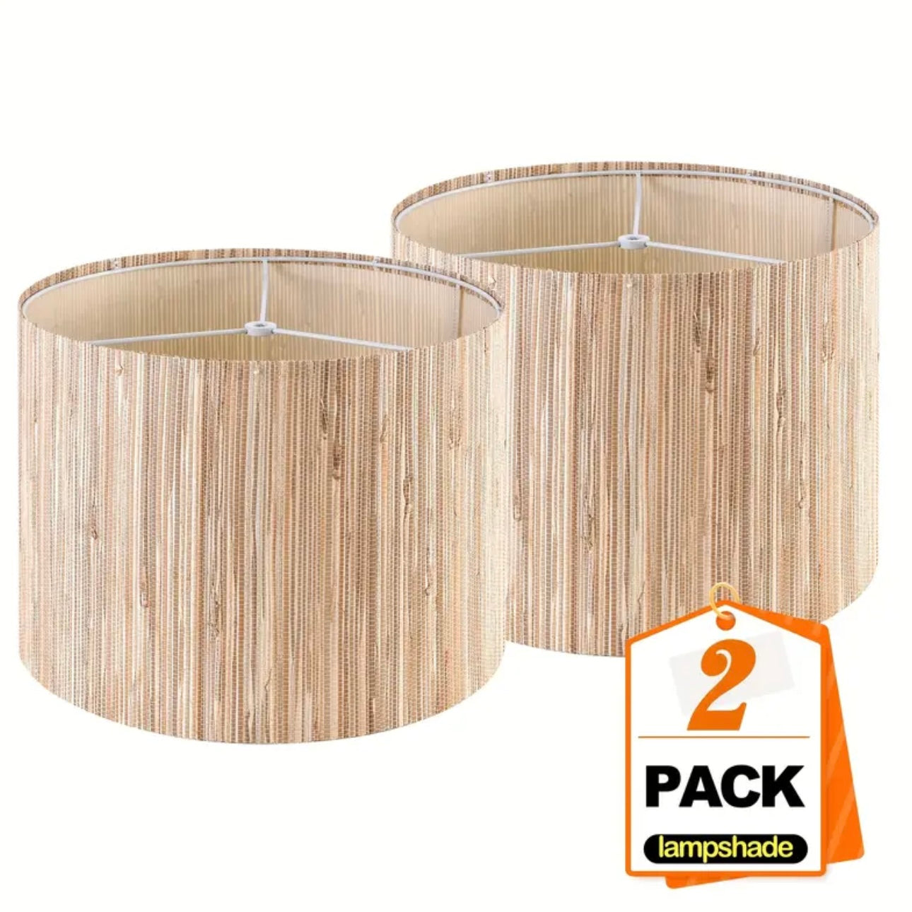 Zenora Set of 2 Boho Rattan Lamp Shades