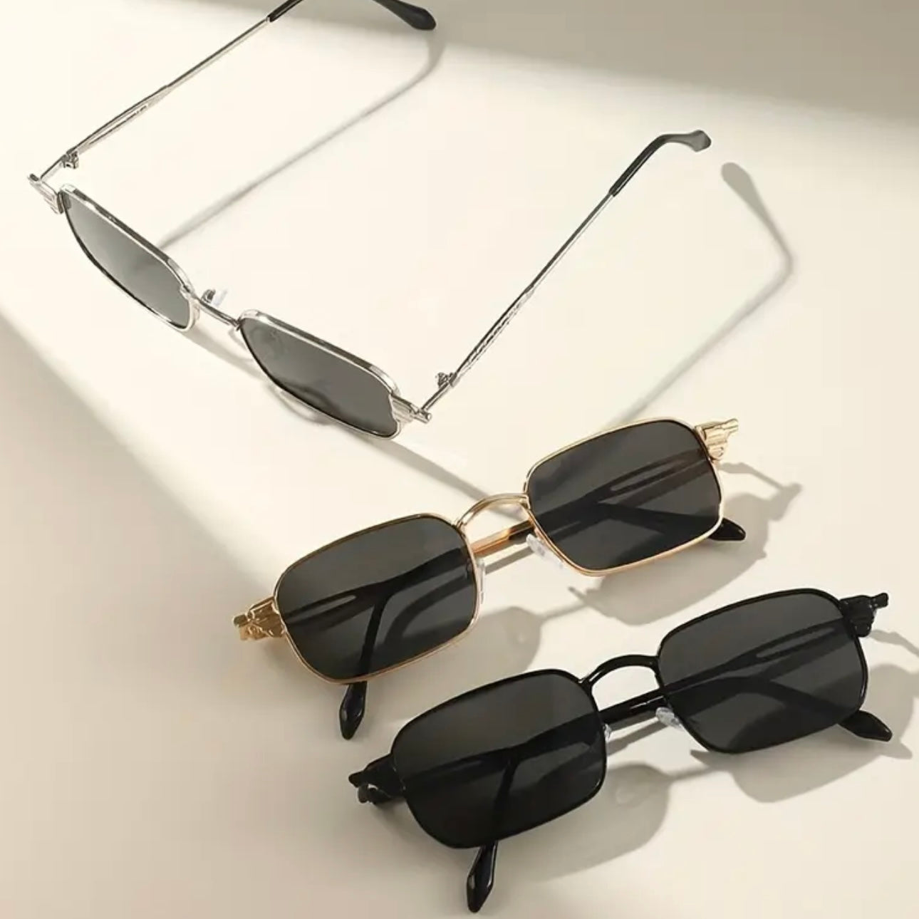 3 Pairs of Men’s Metal Punk-Style Fashion Glasses