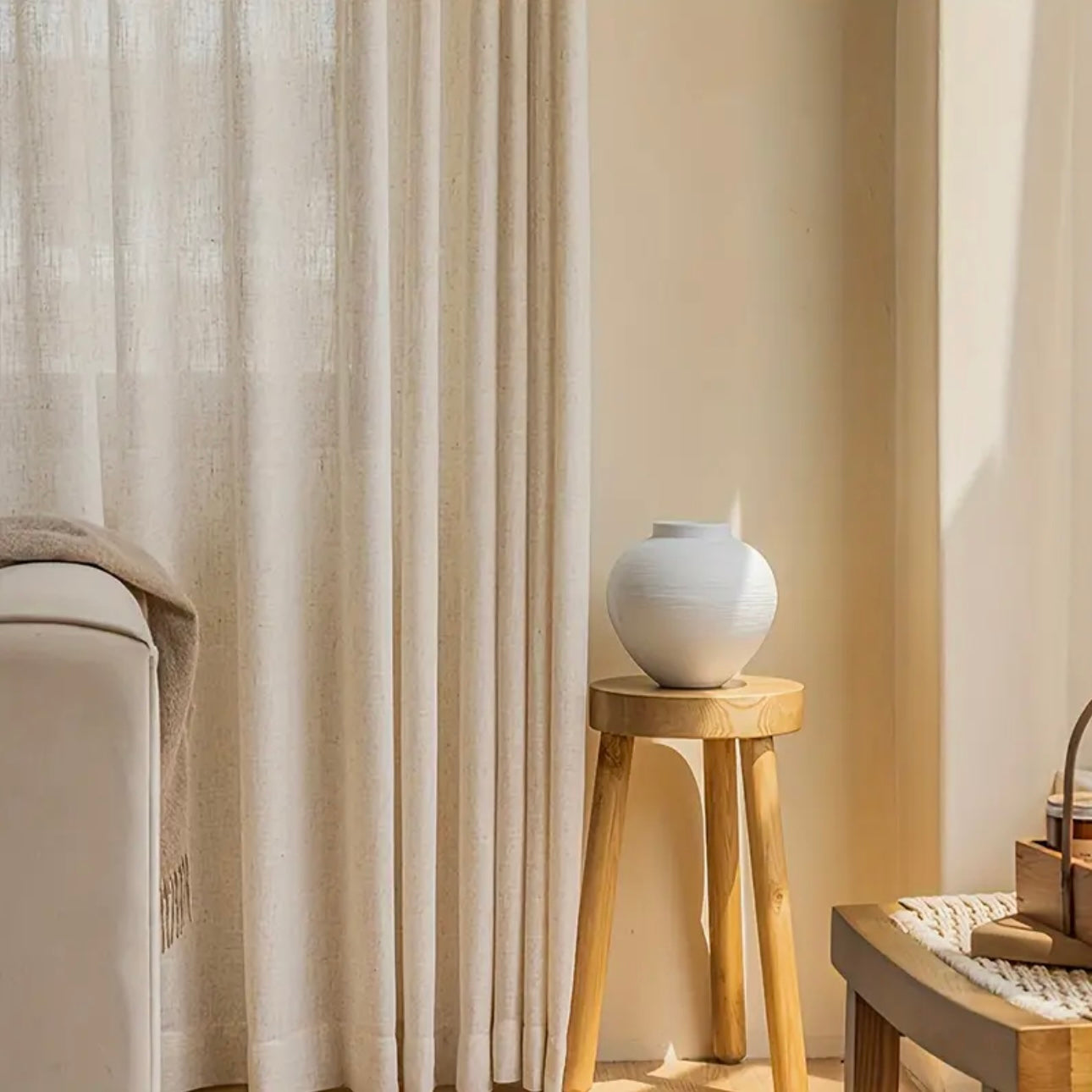 Zenora Japanese-Style Imitation Linen Window Screen Set