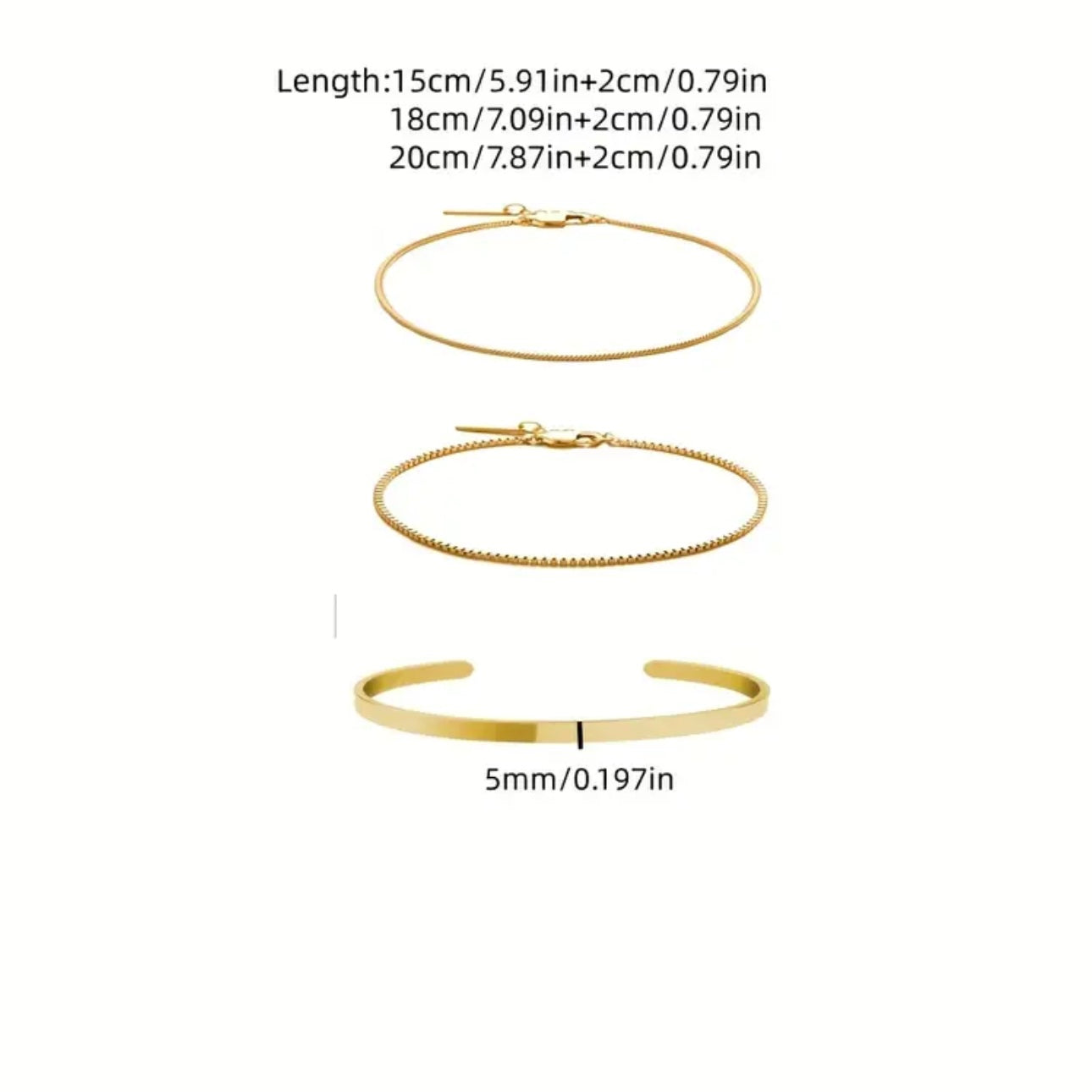 3pcs Fashionable Stacking Bracelet Set