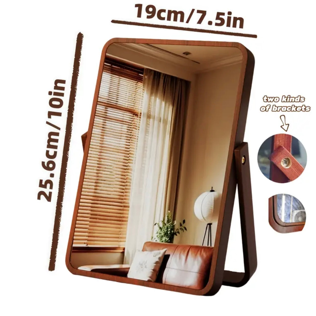 Zenora Natural Bamboo Wood Full-Length Foldable Mirror