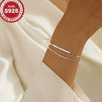 Serpentine Glow S925 Silver Double-Layer Bracelet