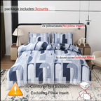 Zenora 3-Piece Carlo Deep Blue Letter Print Comforter Cover Set