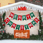 Zenora Festive Red Felt Merry Christmas Banner