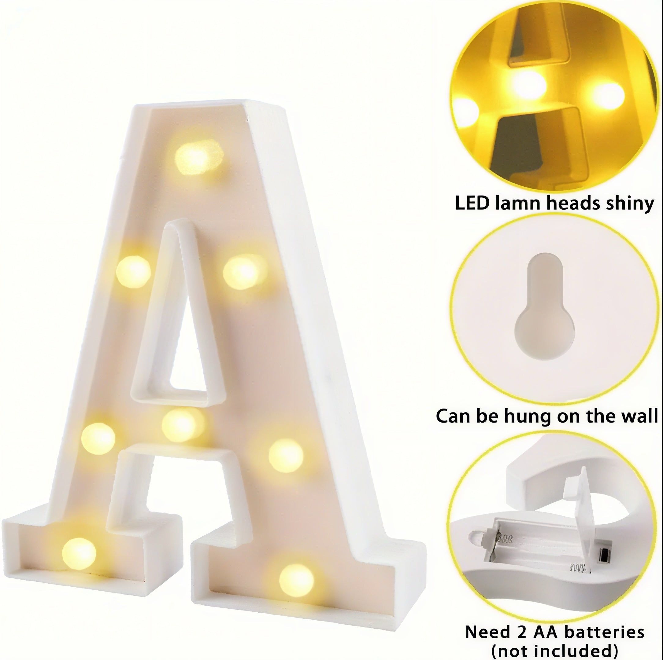 Zenora 4pcs Festive LED XMAS Letter Signs
