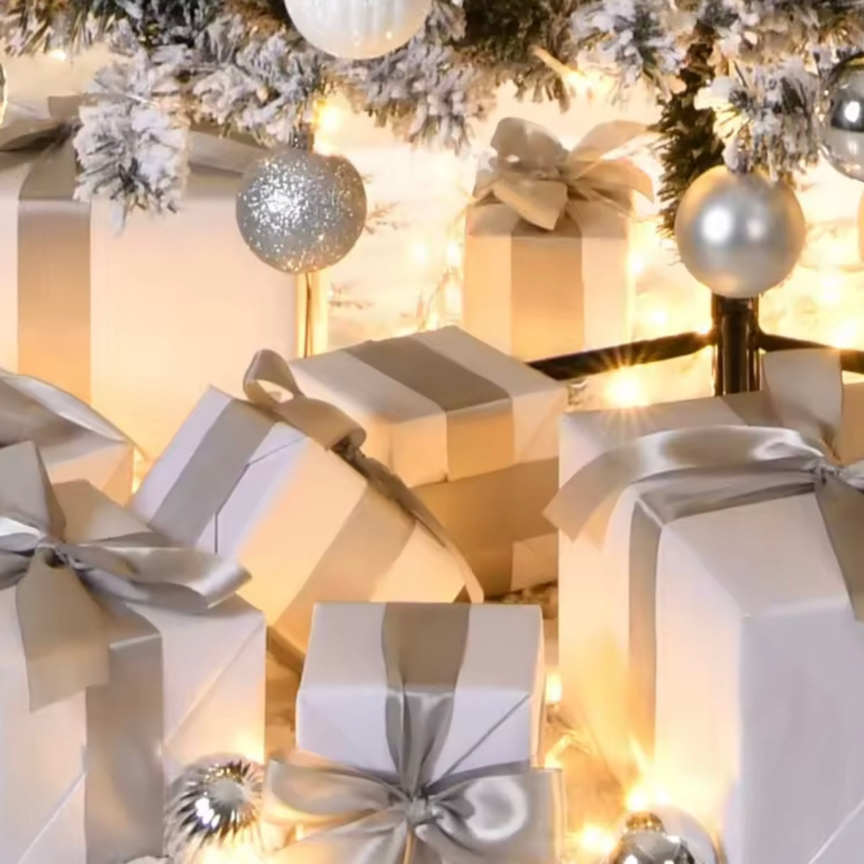 Zenora Luxury Encrypted Snowfall Christmas Tree with Decoration Package