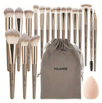 Zenora 18pcs Professional Makeup Brush Set with Velvet Bag and Beauty Spong