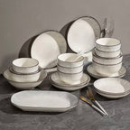 Zenora 12-Piece Black & White Ceramic Dinnerware Set