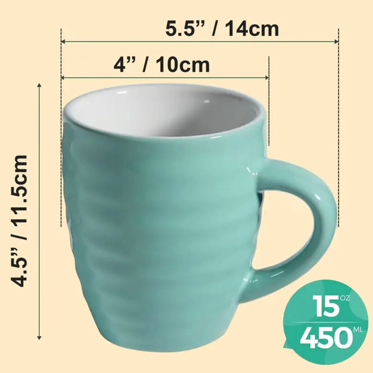 Zenora 6pcs Ceramic Coffee Mug Set