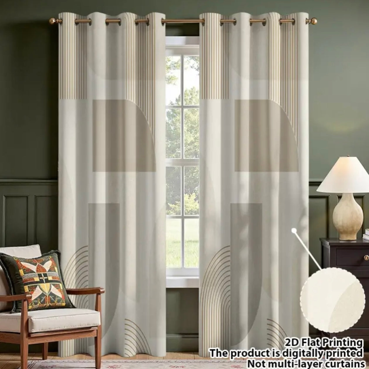 Zenora 2-Piece Modern Geometric Blackout Curtains