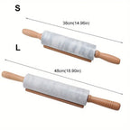 Zenora Marble Rolling Pin with Wooden Handles & Base