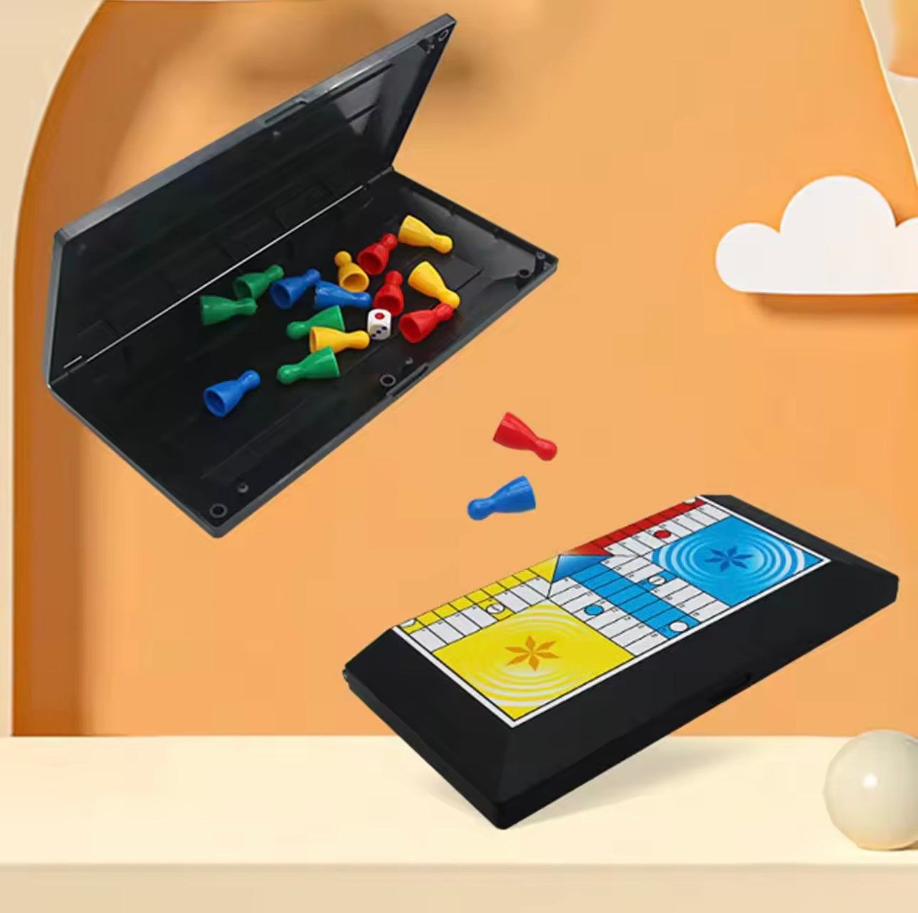 Zenora Ludo Game Set – Foldable Board for Travel, Family & Parent-Child Interaction