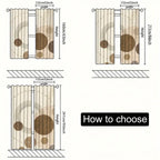 Zenora 2-Piece Beige & Brown Abstract Semi-Transparent Curtains