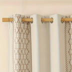 Zenora Luxury Double Rhombus Embroidered Blackout Curtain Set