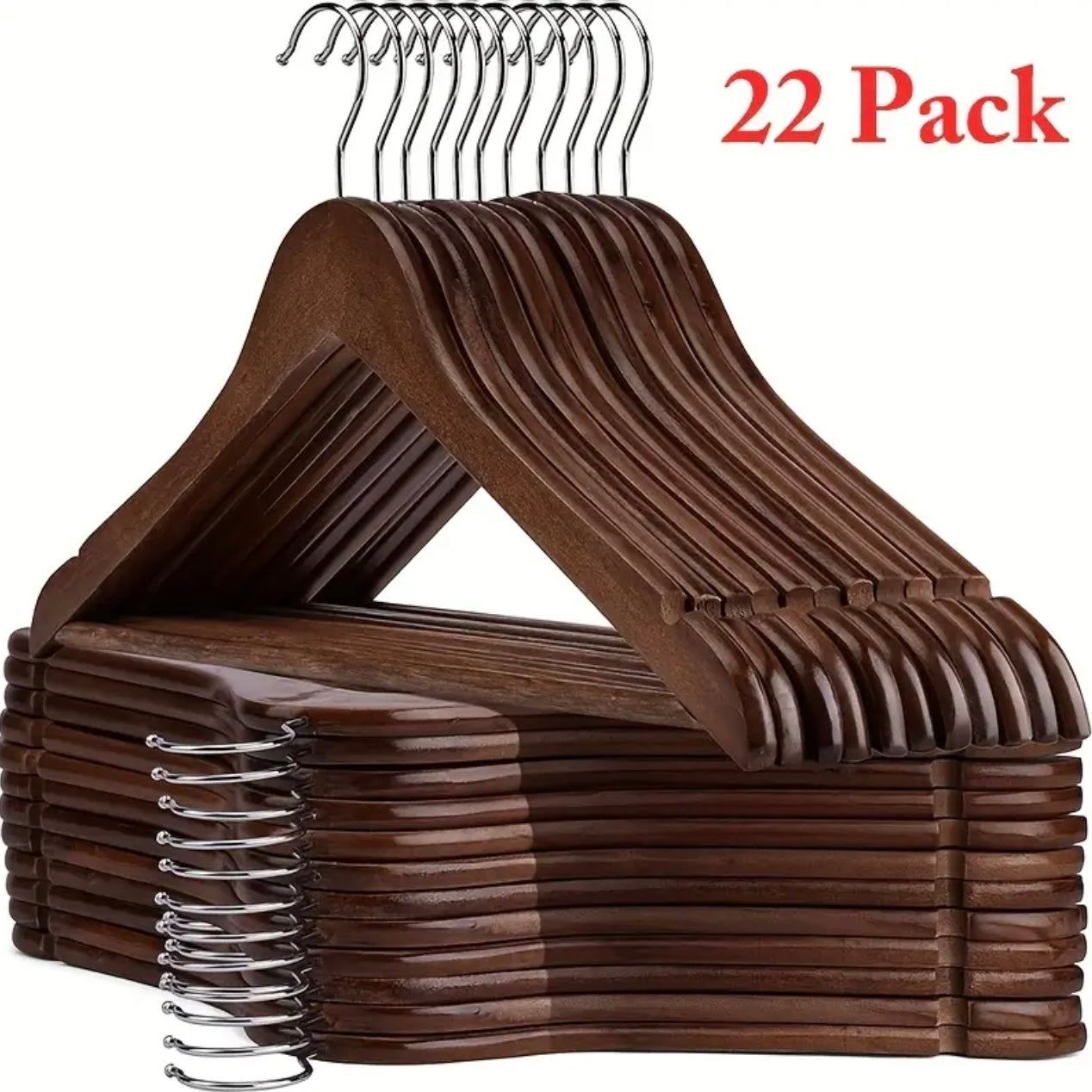 Zenora 22-Pack Premium Wood Suit Hangers