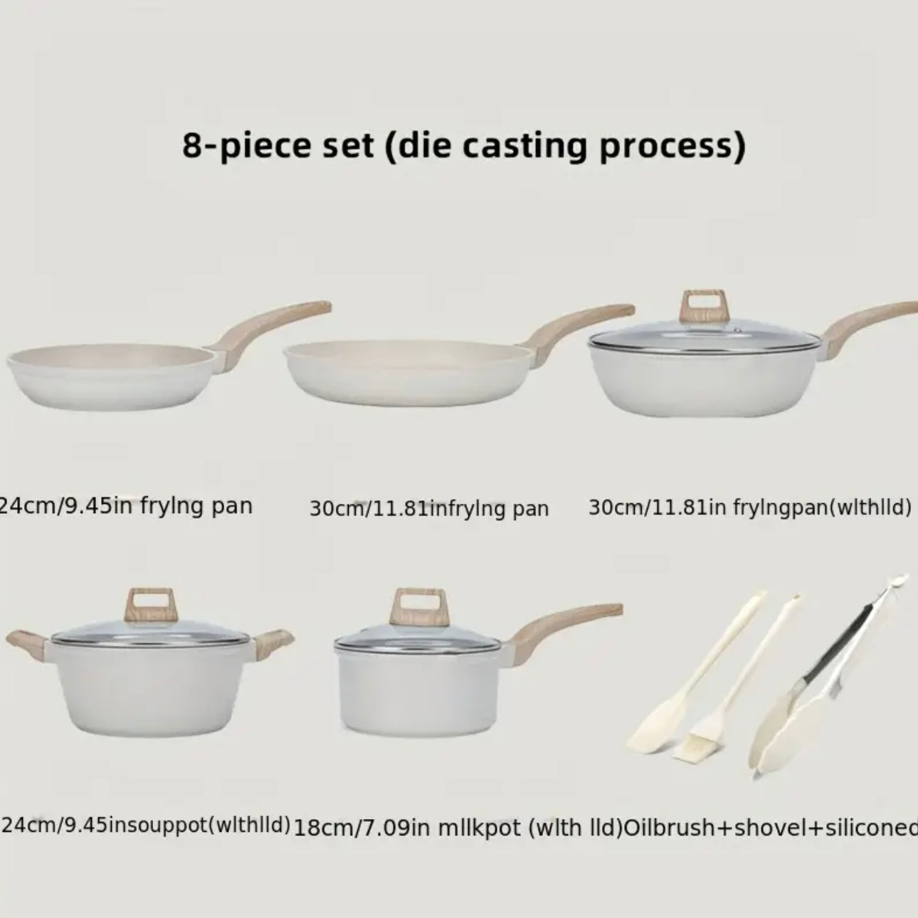 Zenora 11-Piece Stone Non-Stick Cookware Set