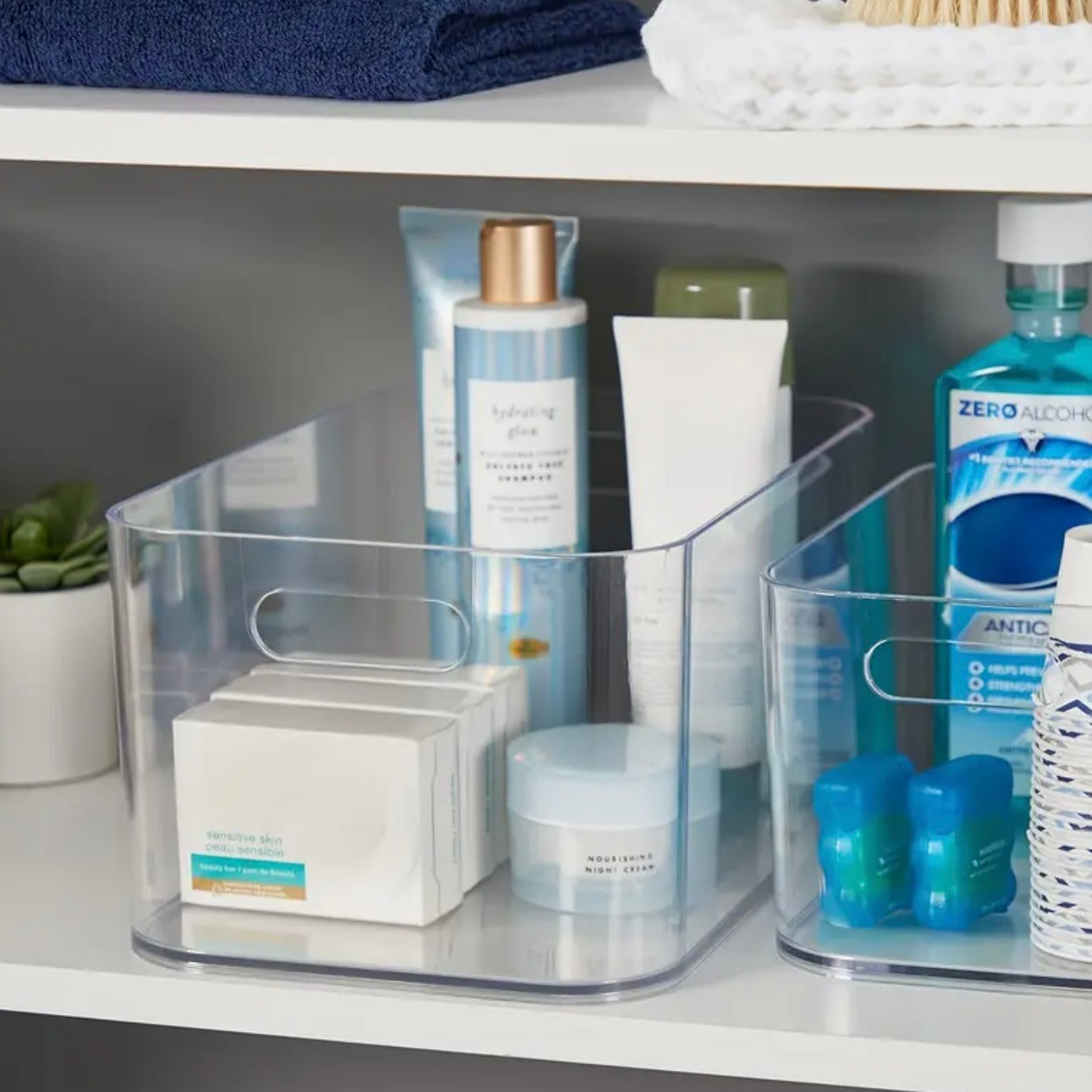 Zenora 4pcs Clear Drawer Organizer Bins