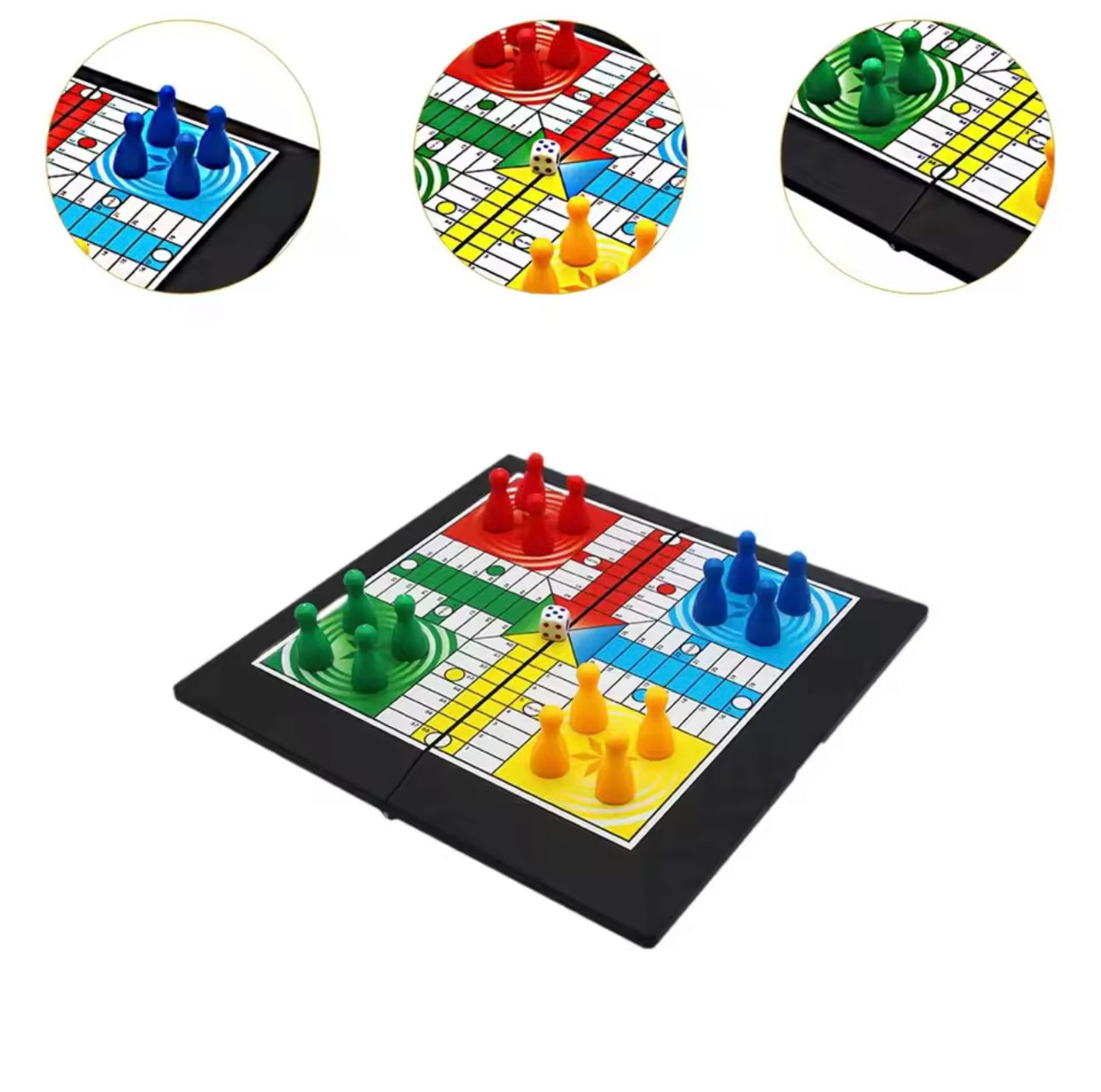 Zenora Ludo Game Set – Foldable Board for Travel, Family & Parent-Child Interaction