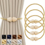 Zenora Wooden Magnetic Curtain Tiebacks
