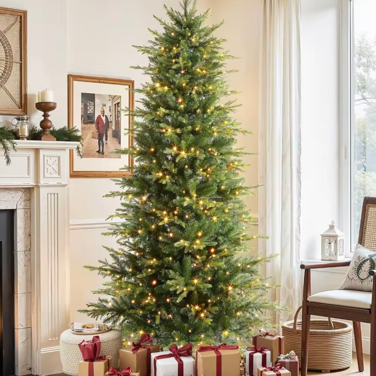 Zenora 6.5FT Pre-Lit Aspen Noble Fir Artificial Christmas Tree