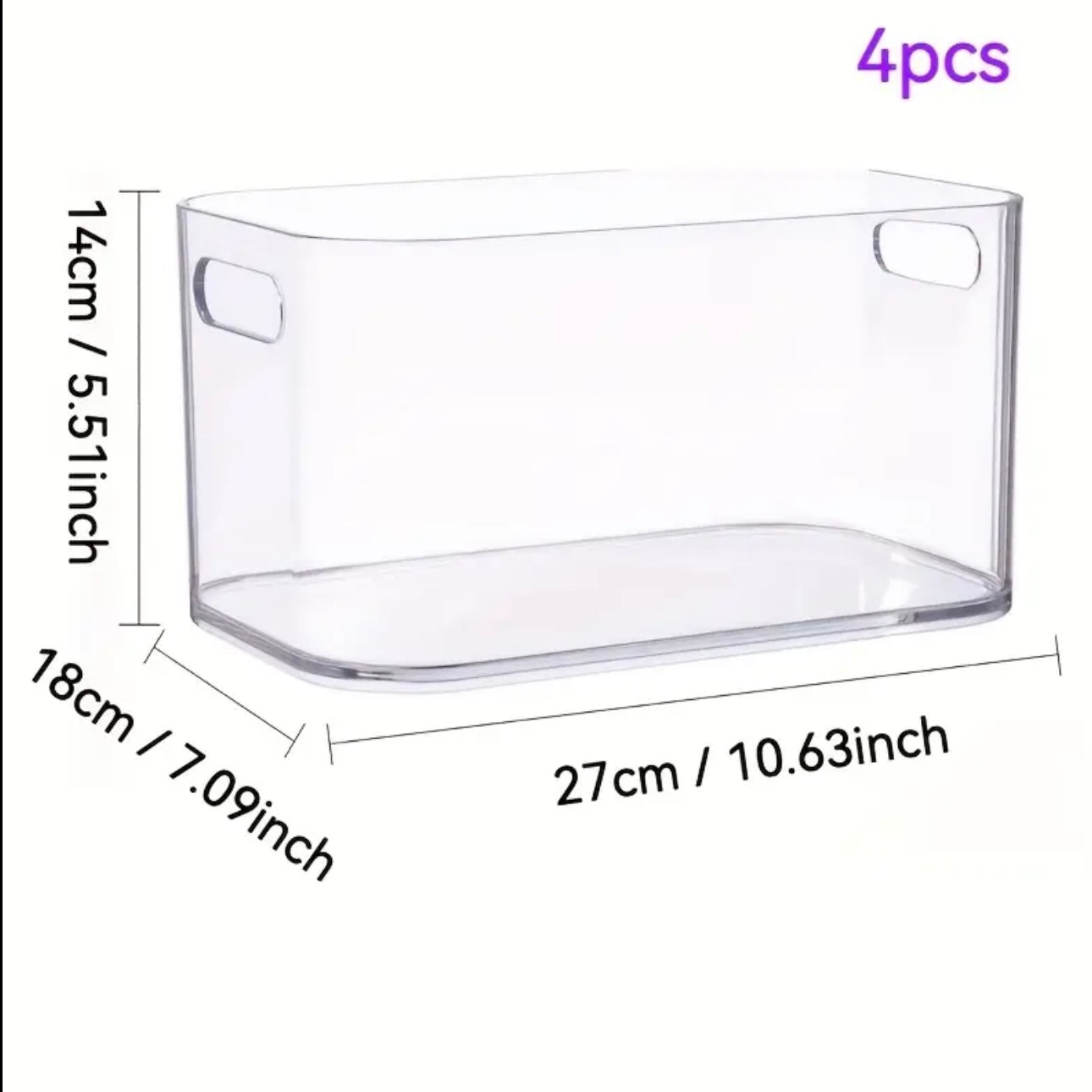 Zenora 4pcs Clear Drawer Organizer Bins