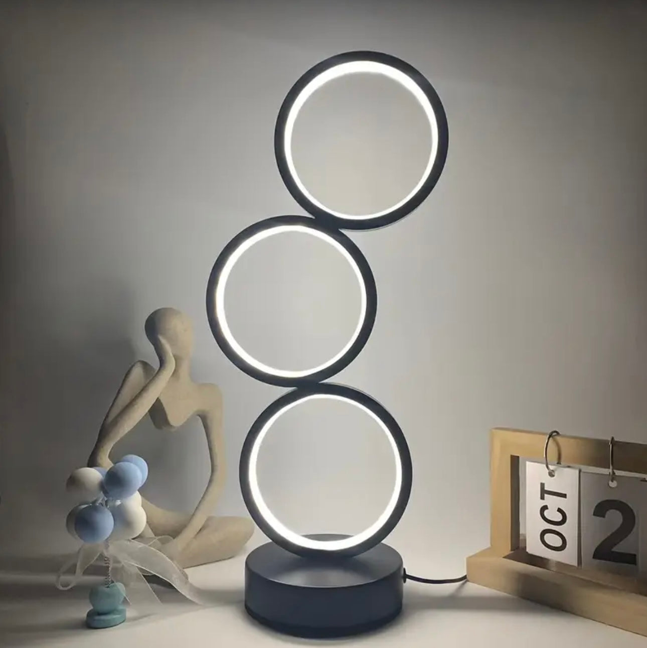 Zenora Three-Ring Multi-Room Modern LED Table Lamp