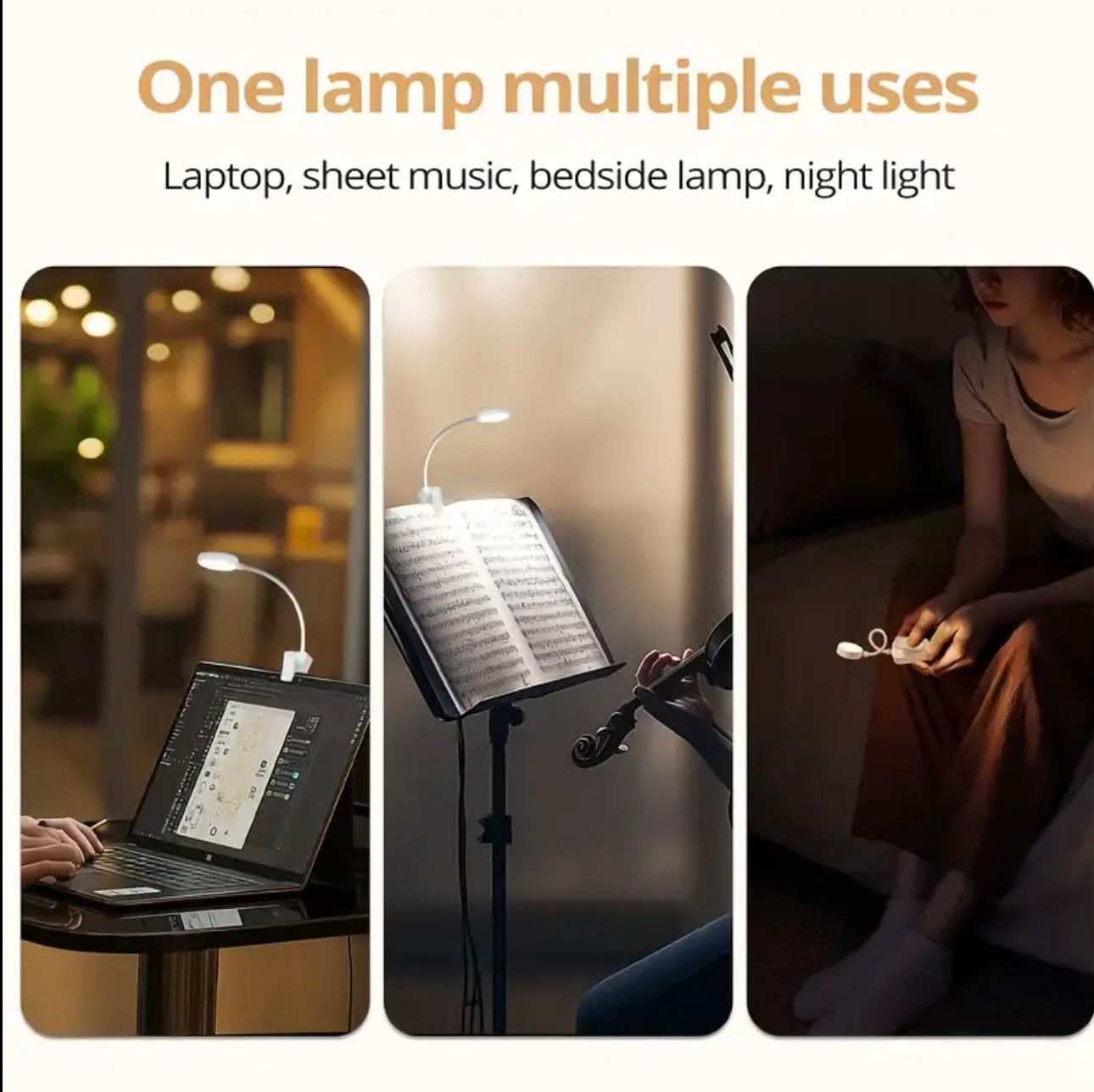 Zenora Adjustable LED Reading Light [White]