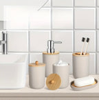 Zenora 5-Piece Plastic Rattan Bathroom Accessory Set