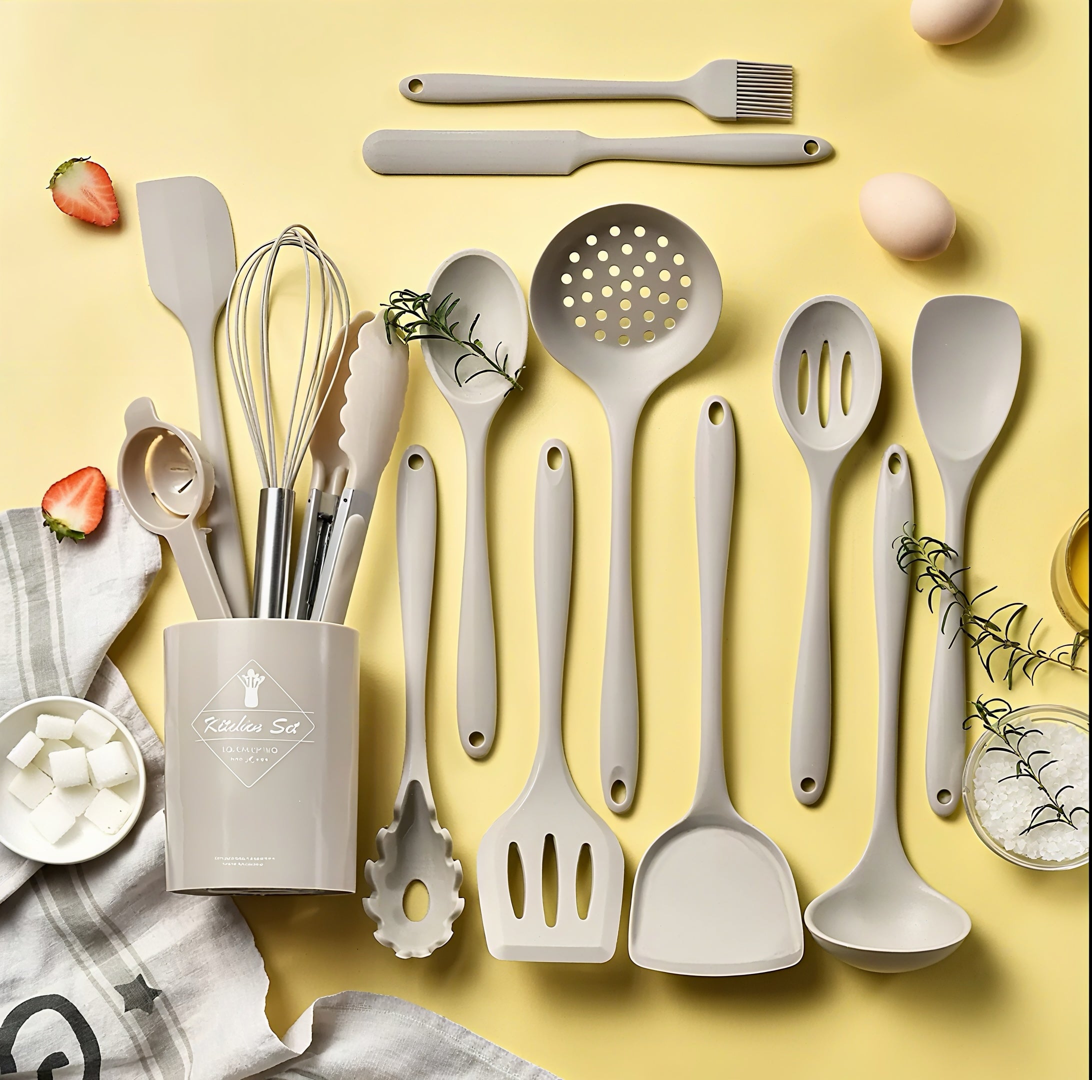 Zenora™ 15-Piece Silicone Kitchen Utensil Set with Holder