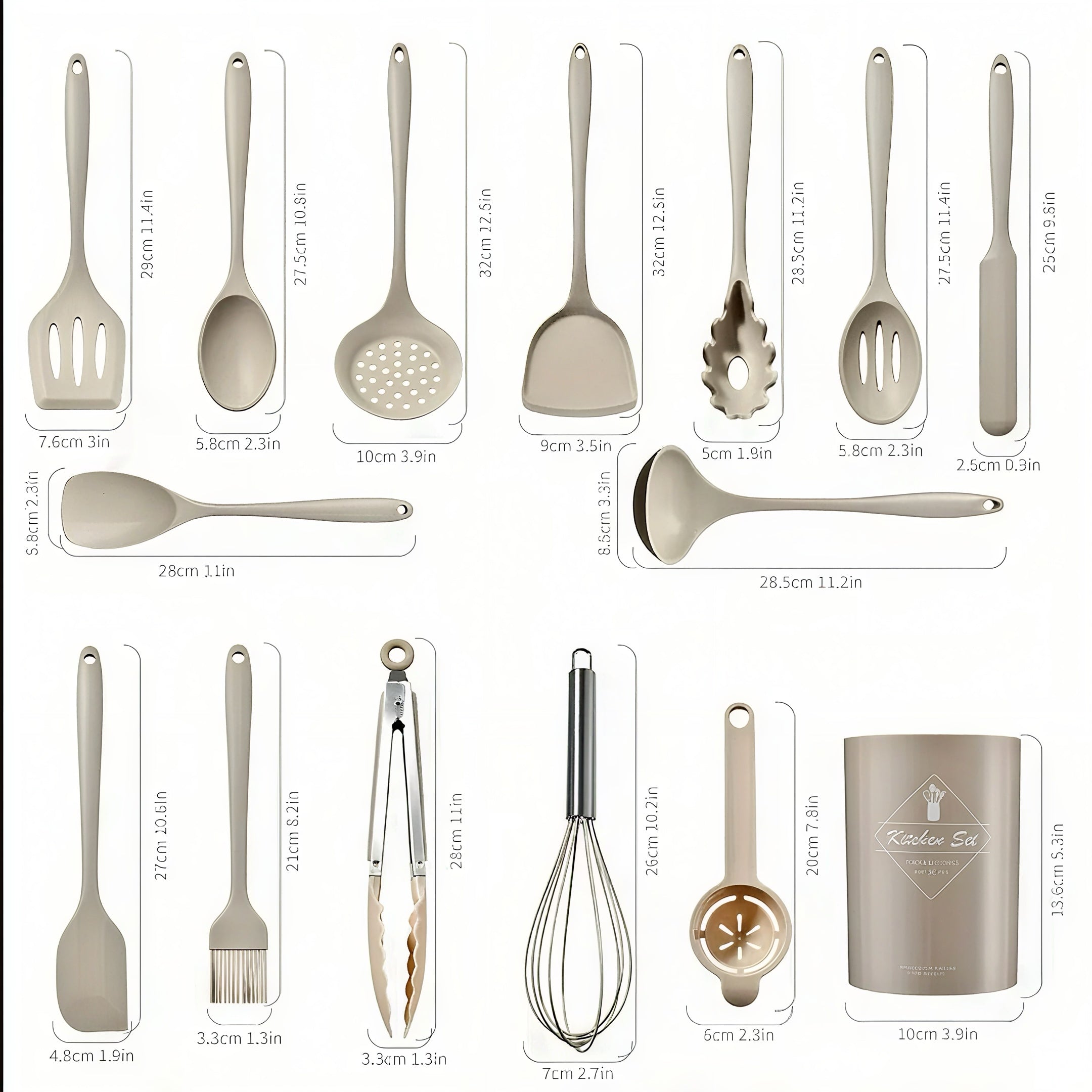 Zenora™ 15-Piece Silicone Kitchen Utensil Set with Holder