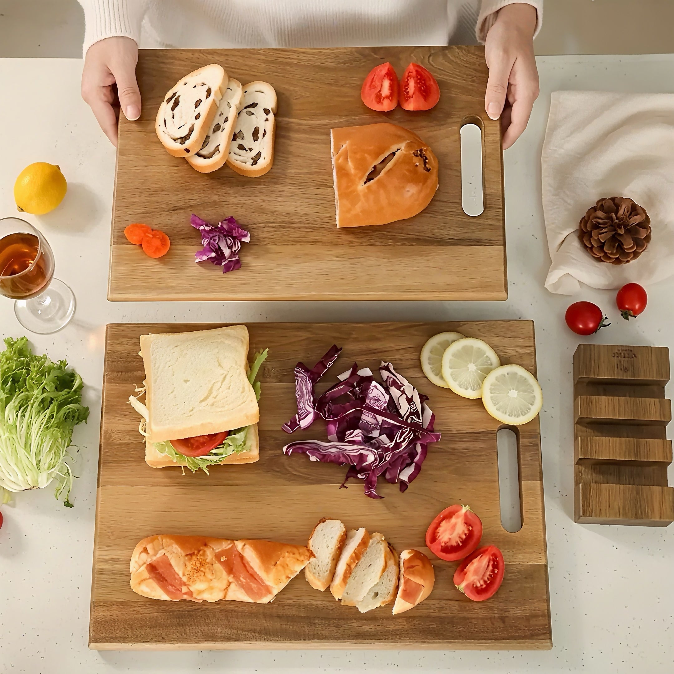 Zenora™ Premium Wooden Cutting Board – Handcrafted Solid Wood Board for Kitchen & Serving