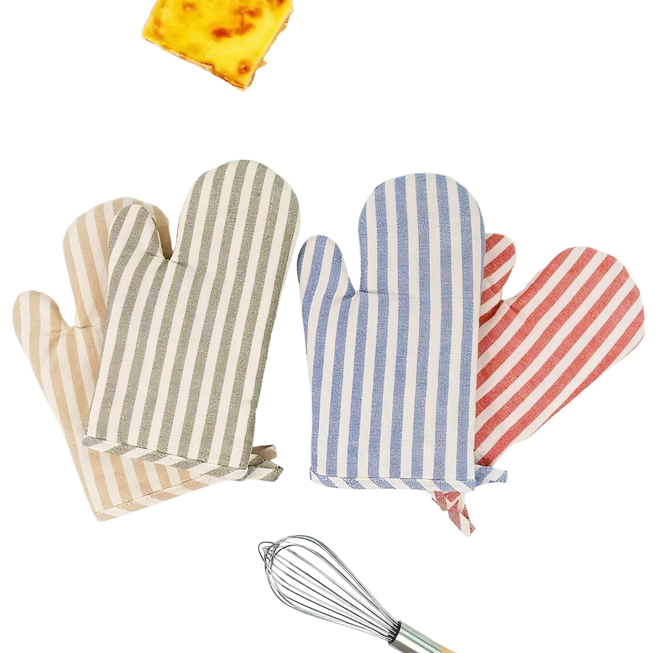 Zenora™ Striped Heat-Resistant Oven Gloves – Thickened, Anti-Scald Baking & Cooking Mitts