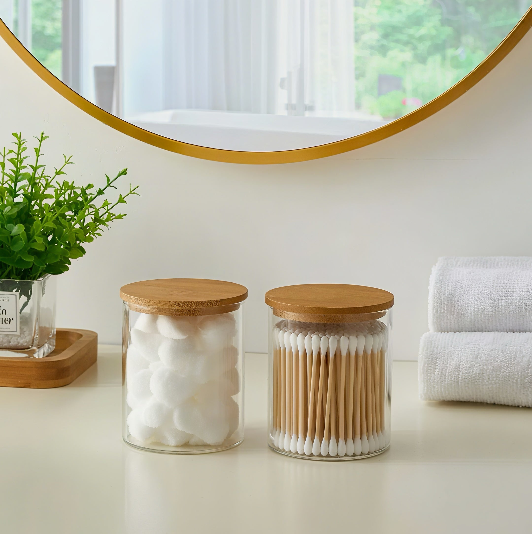 Zenora Bamboo Lid Bathroom Canisters