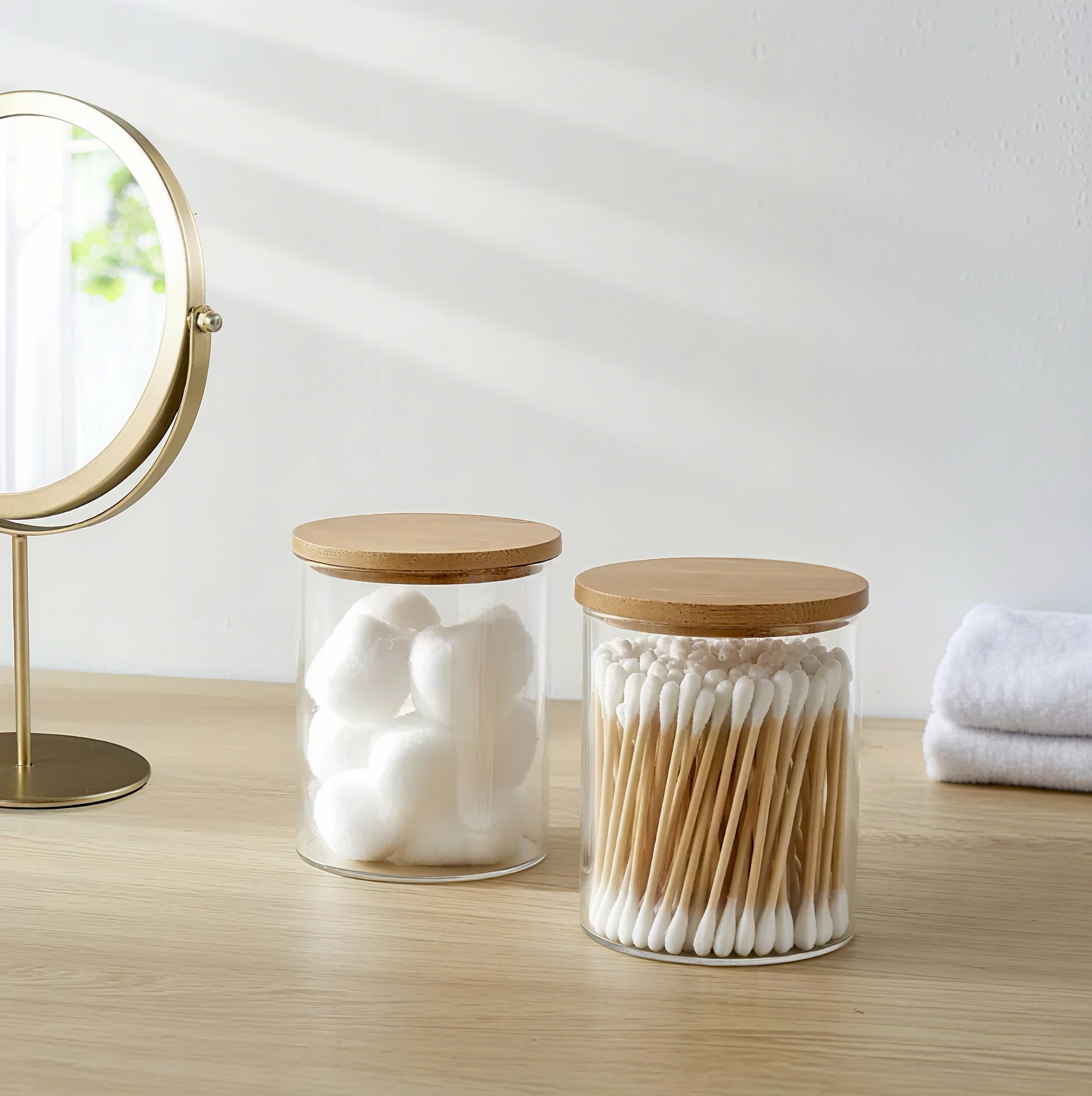 Zenora Bamboo Lid Bathroom Canisters