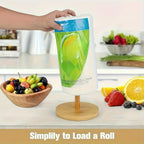 Modern Self-Adhesive Tissue Holder with Wooden Stand