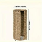 Zenora Independent Iron Toilet Paper Holder with Handwoven Storage Basket