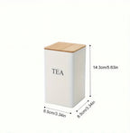 Zenora 3-Piece Airtight Metal Tea & Coffee Storage Container Set with Bamboo Lids