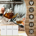 Zenora 3-Piece Airtight Metal Tea & Coffee Storage Container Set with Bamboo Lids