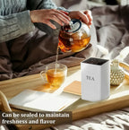 Zenora 3-Piece Airtight Metal Tea & Coffee Storage Container Set with Bamboo Lids