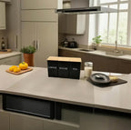 Zenora 3-Piece Airtight Metal Tea & Coffee Storage Container Set with Bamboo Lids